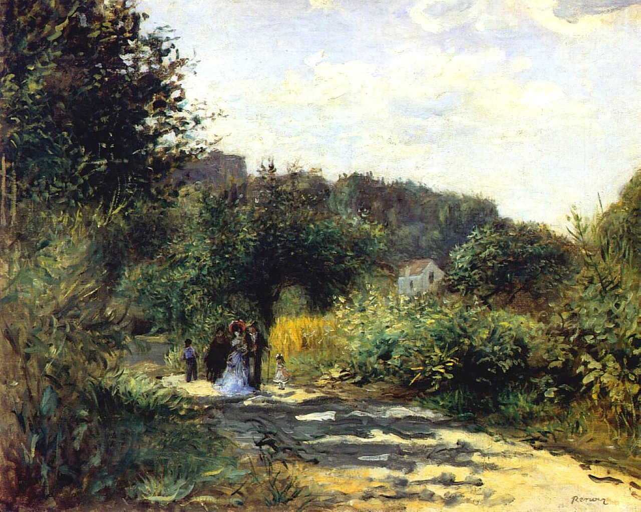 A Road in Louveciennes - Pierre-Auguste Renoir painting on canvas